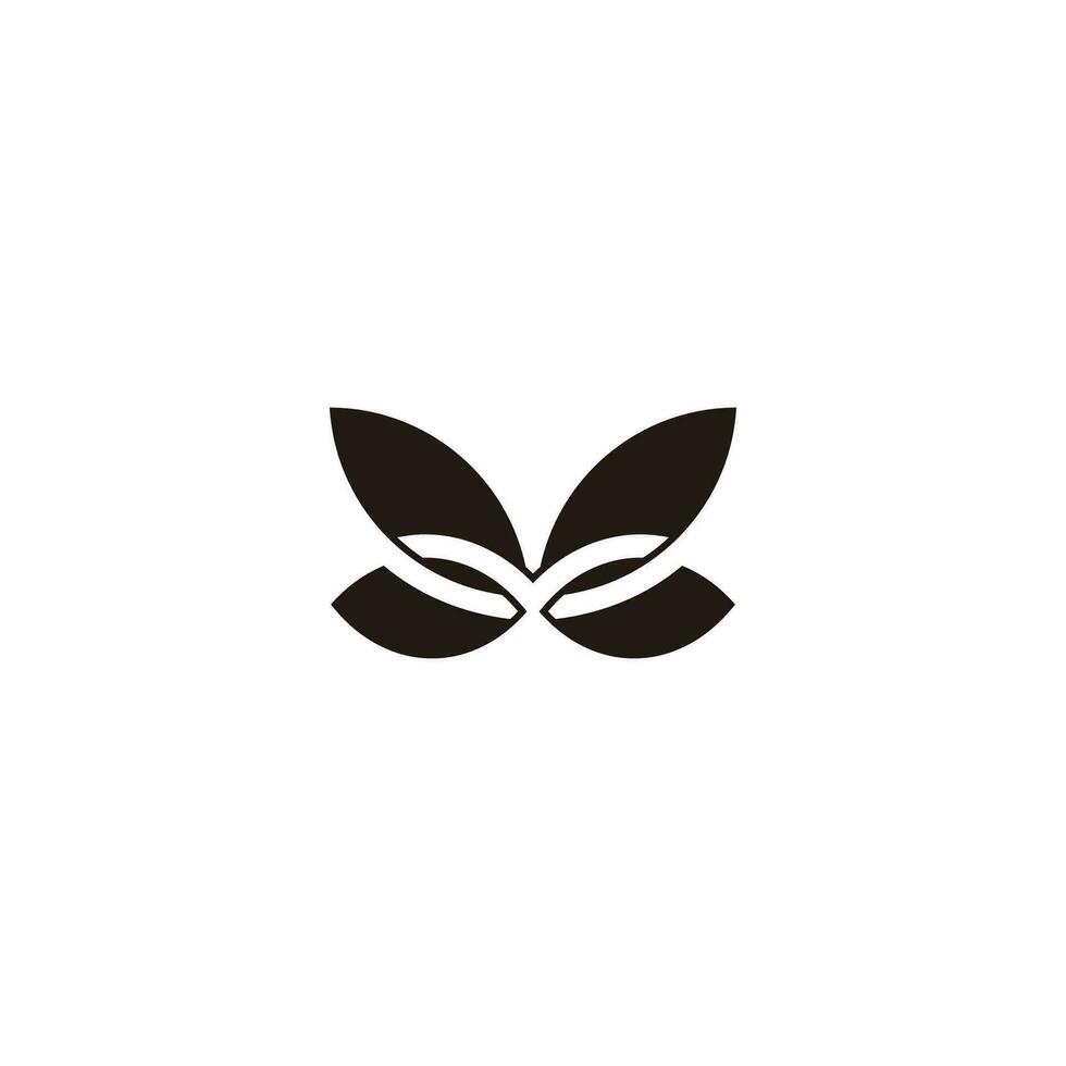 mariposa alas símbolo superposición geométrico logo vector