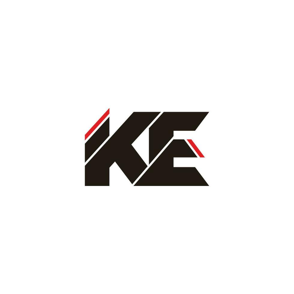 letter ke simple linked geometric colorful logo  vector