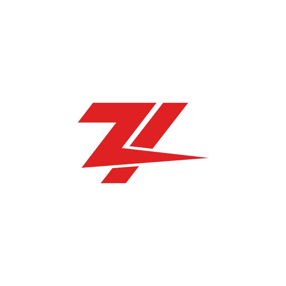 letter z zap exclamation simple logo vector
