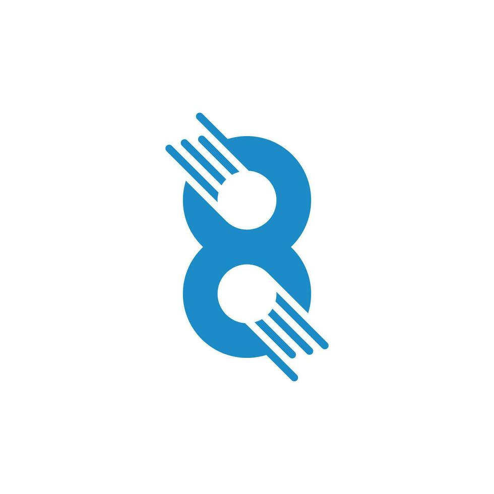 número 8 movimiento objeto logo vector