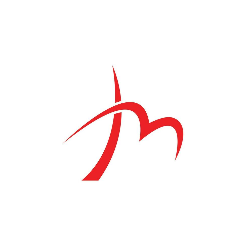 letter mr simple abstract curves line logo vector