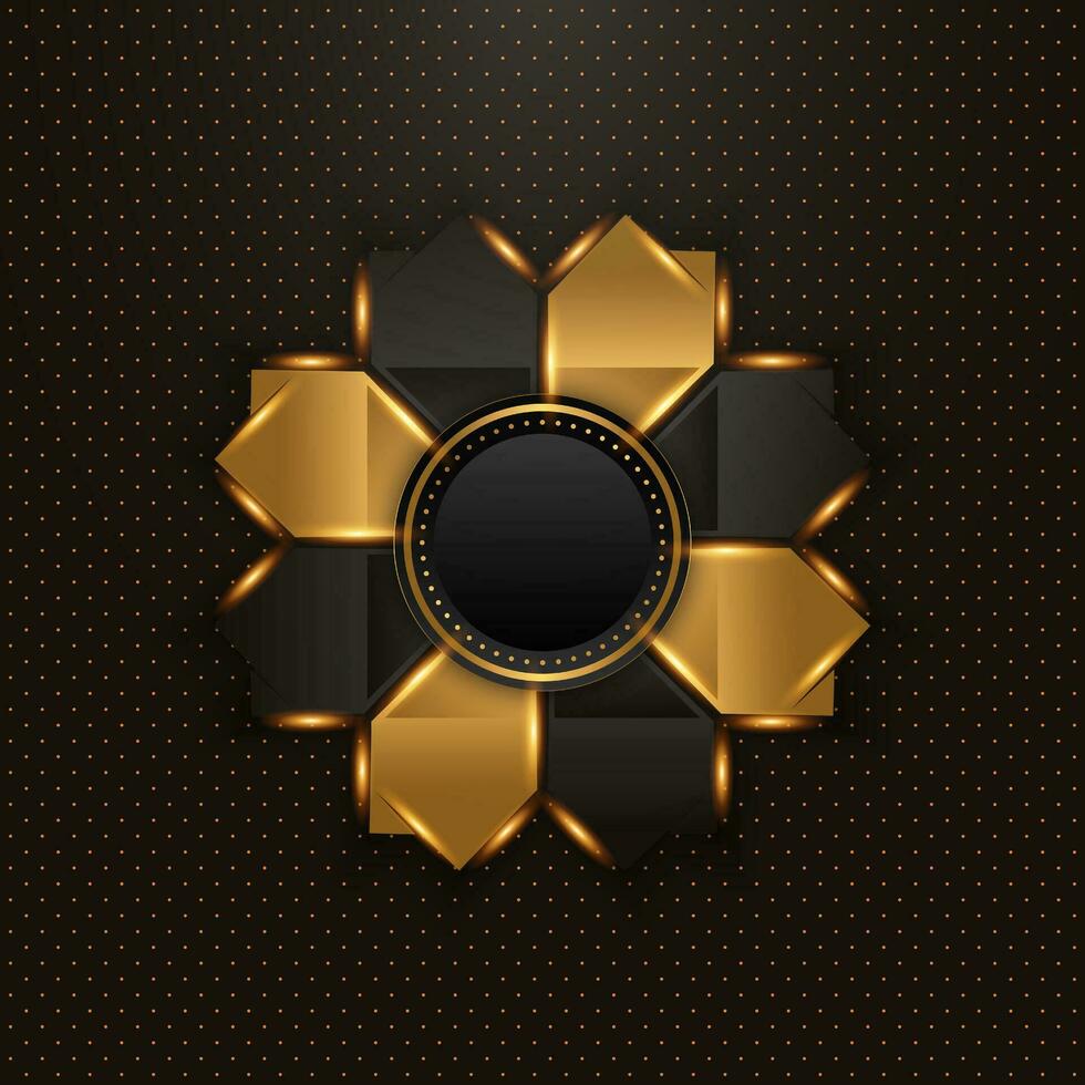 abstract gold and black flower shapes background design vector