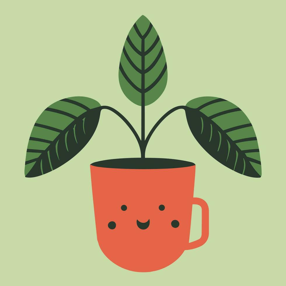 Minimalist Potted Plant Vector