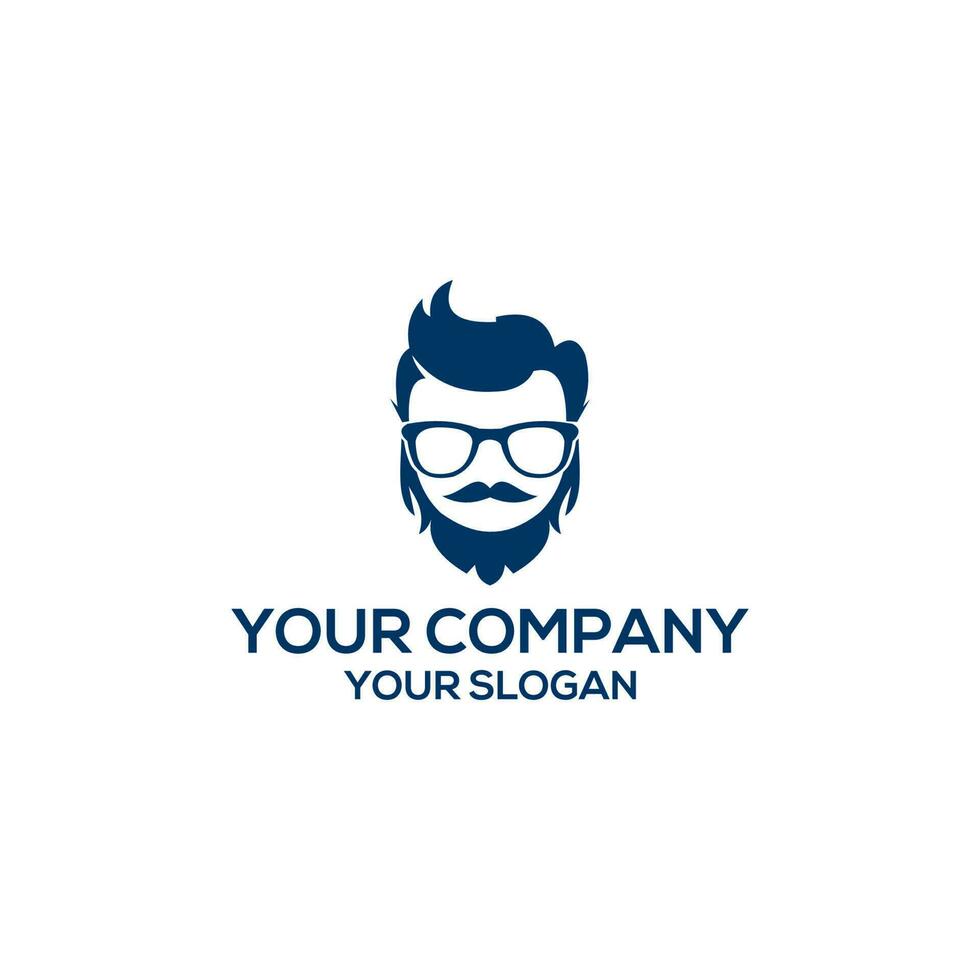 Geek and barber logo design vector