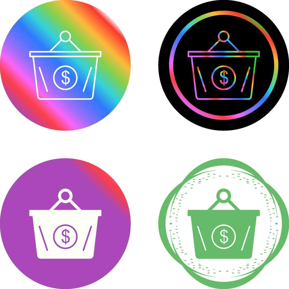 Dollar Basket Vector Icon