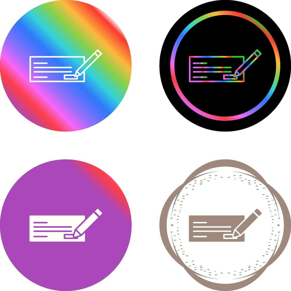 Write Cheque Vector Icon