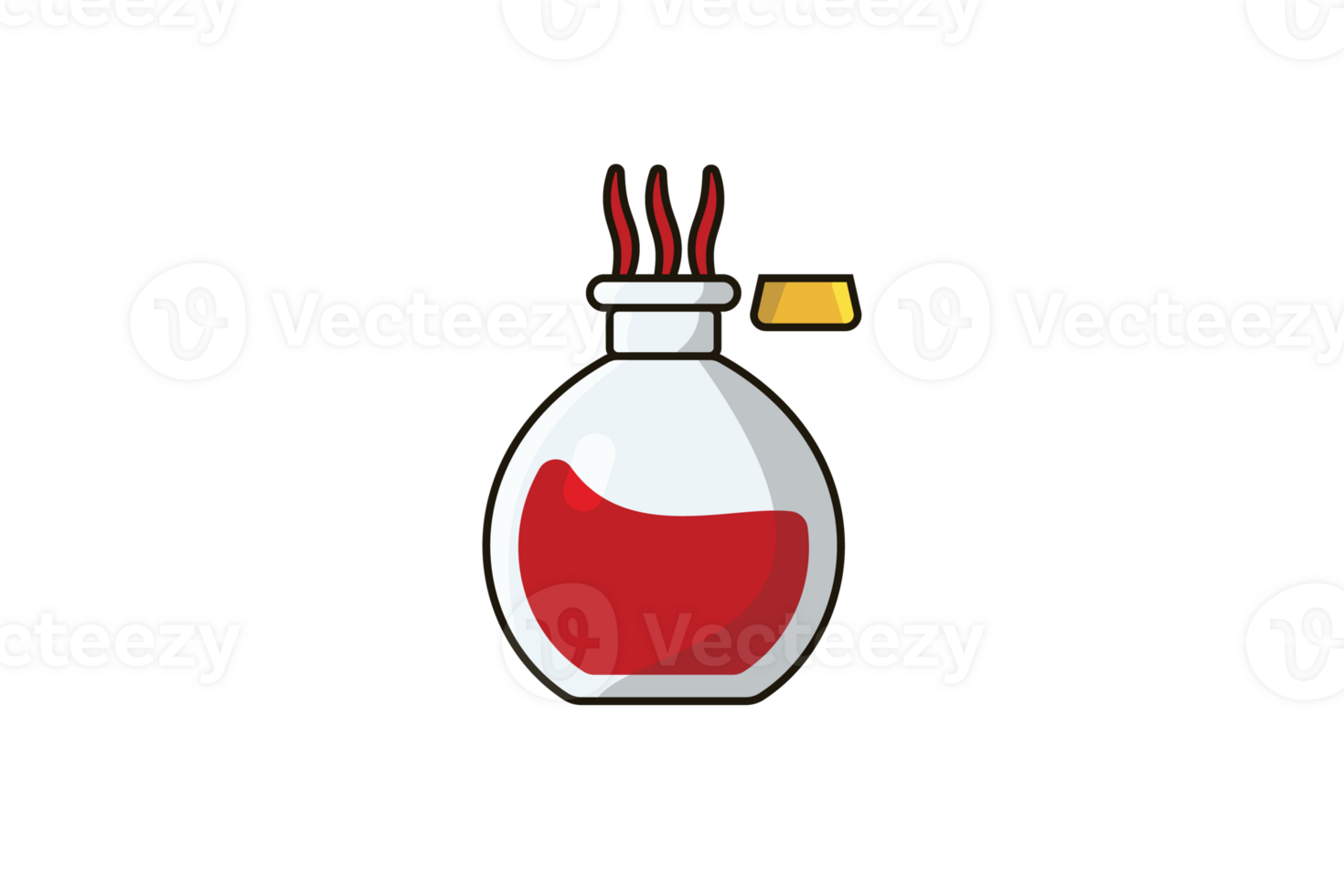 Witch Open Potion Bottle illustration. Science object icon concept. Halloween potion icon. Halloween drink design. Bottle of Green Poison design. png