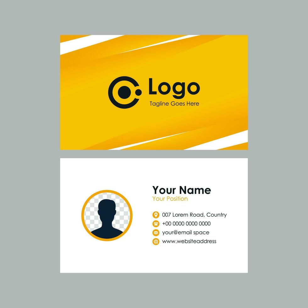 Abstract business card with yellow geometric mesh gradient background vector