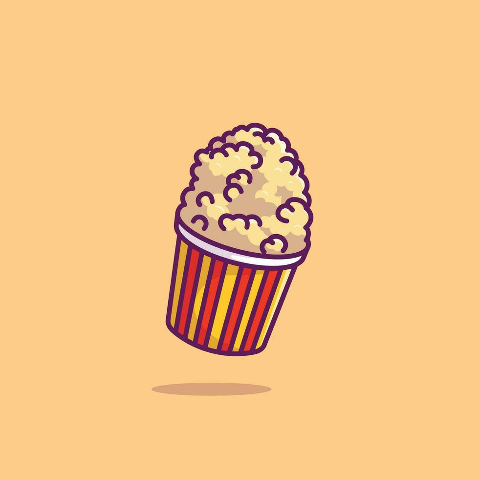 Popcorn food floating simple cartoon vector illustration food concept icon isolated