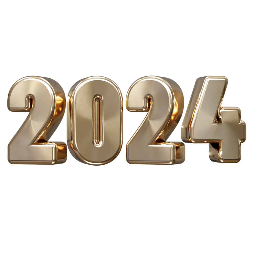 2024 Nouveau année texte effet png