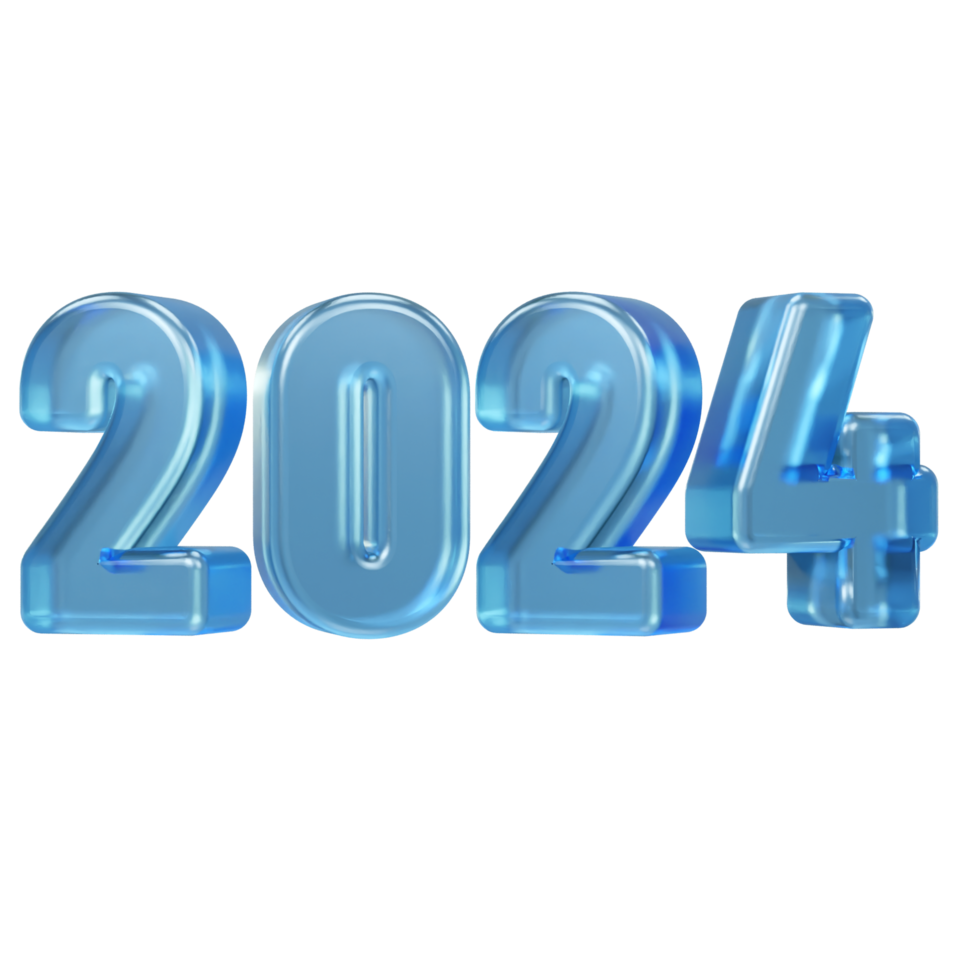 2024 Novo ano texto efeito png