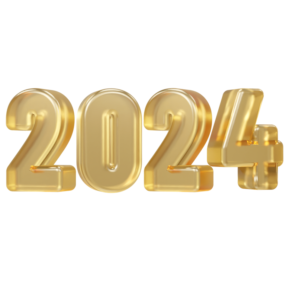 2024 new year text effect png