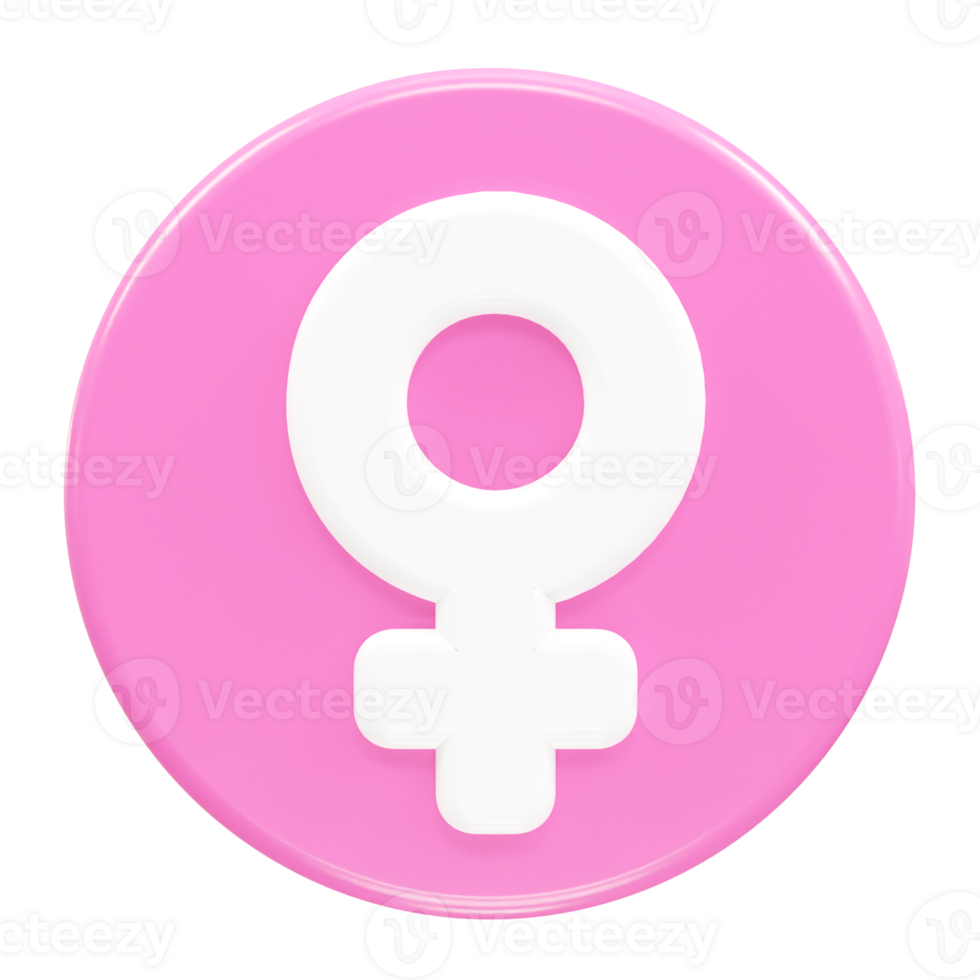Female icon 3d rendering element png