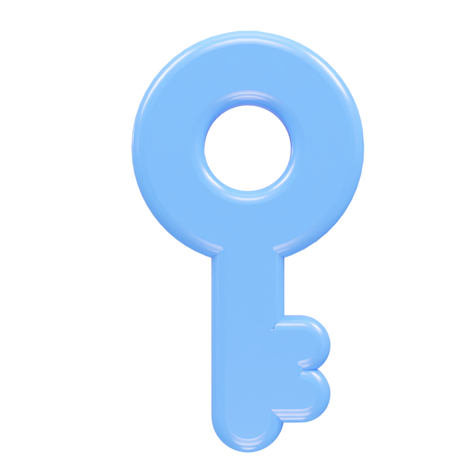 Key icon 3d rendering illustration transparent element png