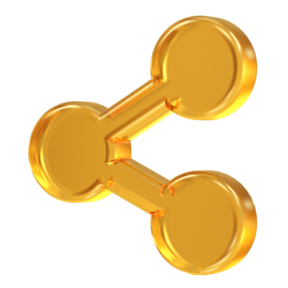 Share icon 3d rendering  transparent png