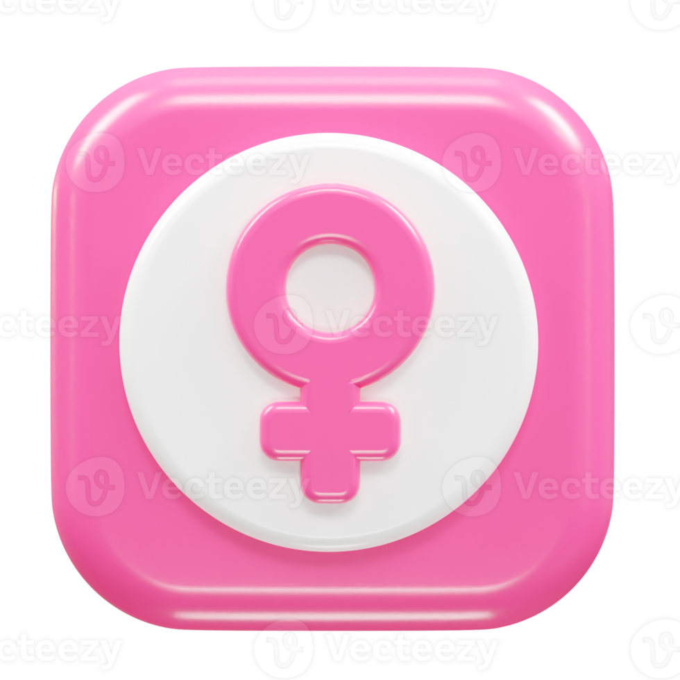 Female icon 3d rendering element png