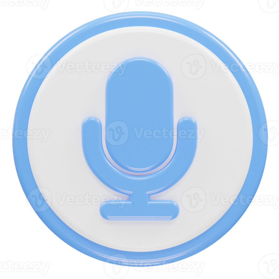 Microphone icon 3d rendering illustration png