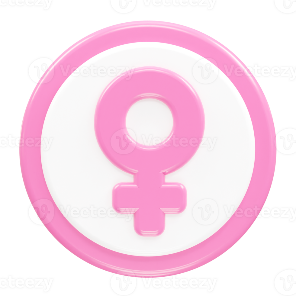 Female icon 3d rendering element png