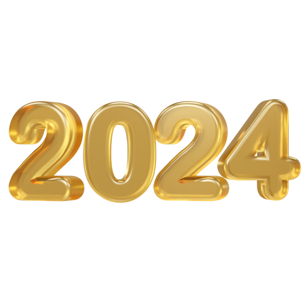 2024 Nouveau année texte effet png