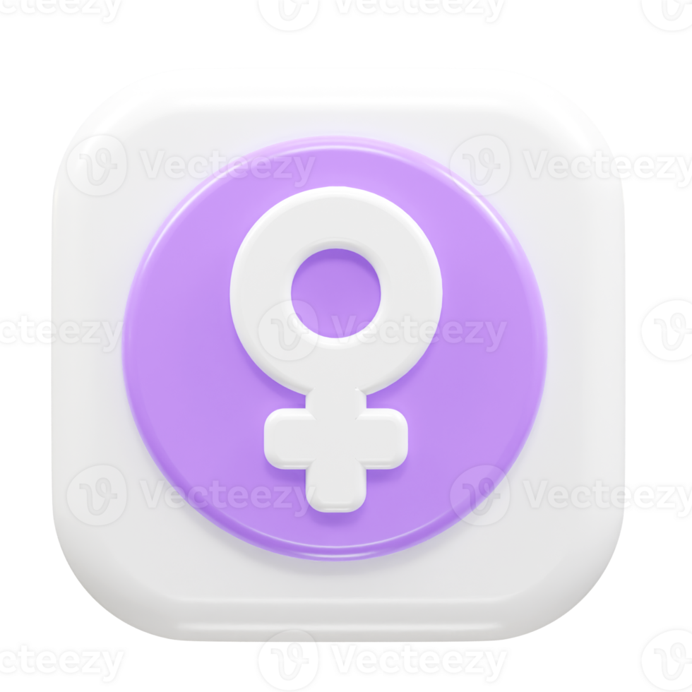 Female icon 3d rendering element png