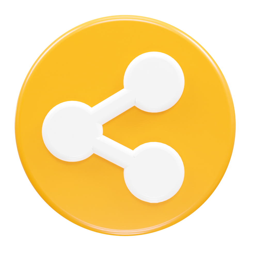 Share icon 3d rendering  transparent png