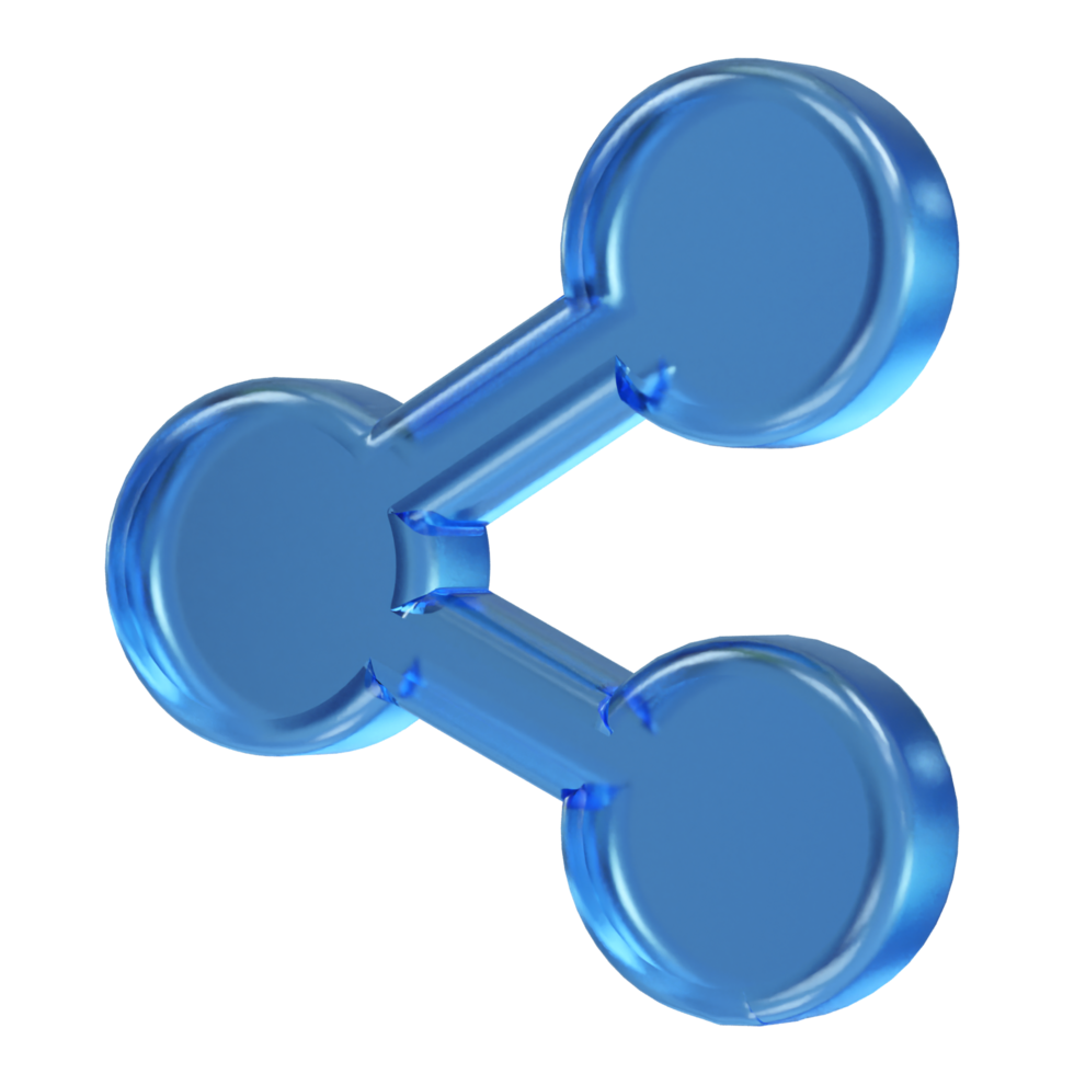 Share icon 3d rendering  transparent png