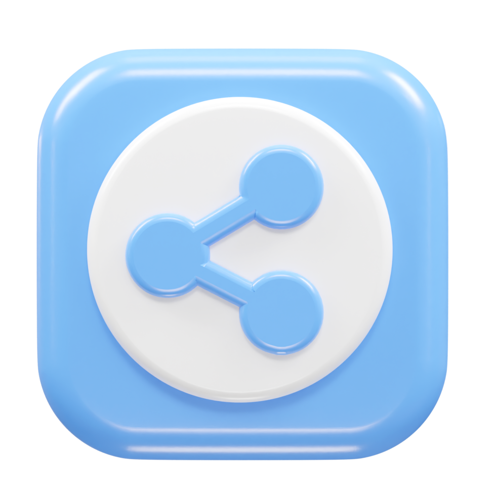 Share icon 3d rendering  transparent png