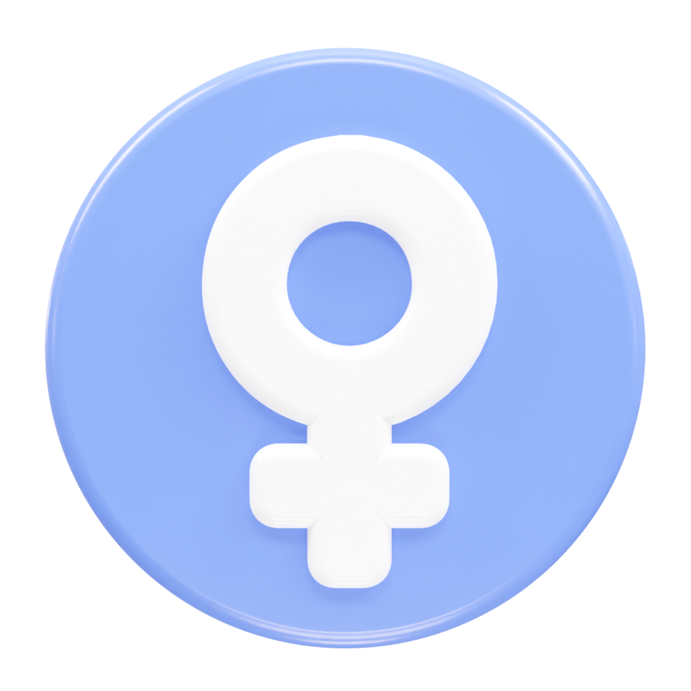 Female icon 3d rendering element png