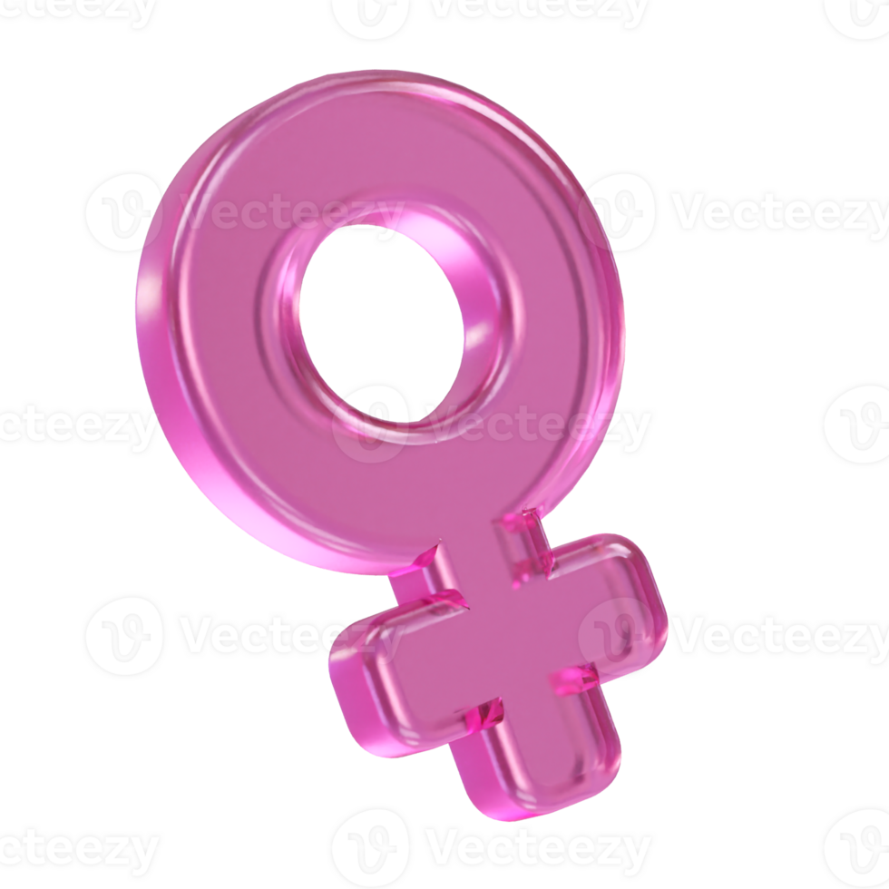 Female icon 3d rendering element png