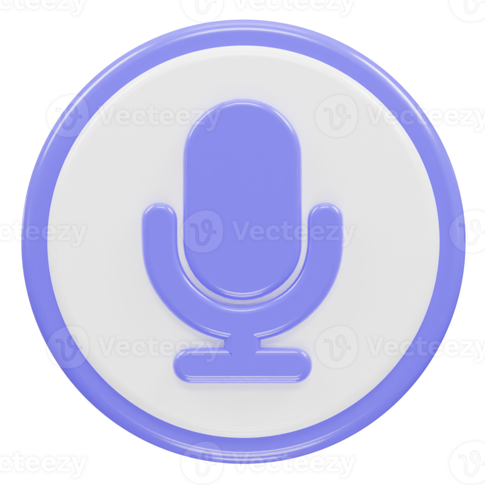 Microphone icon 3d rendering illustration png
