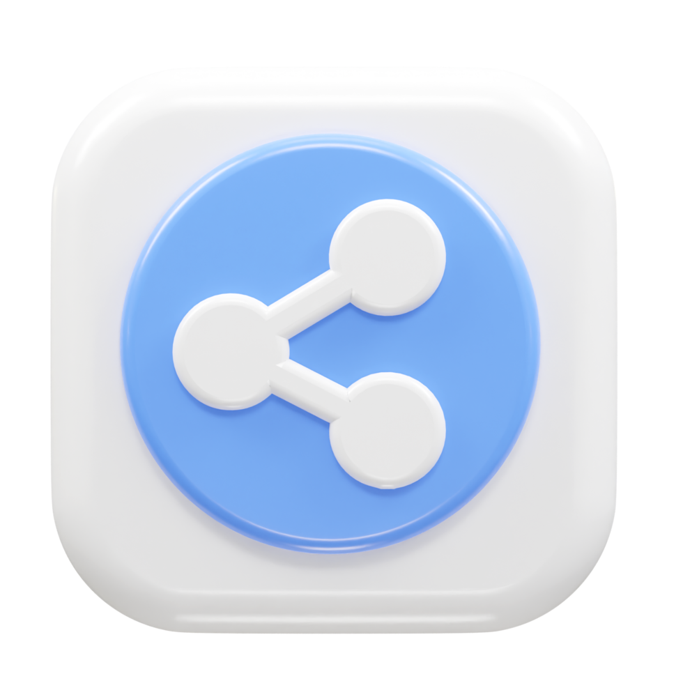 Share icon 3d rendering  transparent png