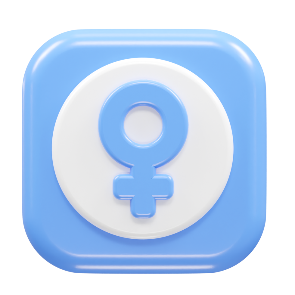 Female icon 3d rendering element png