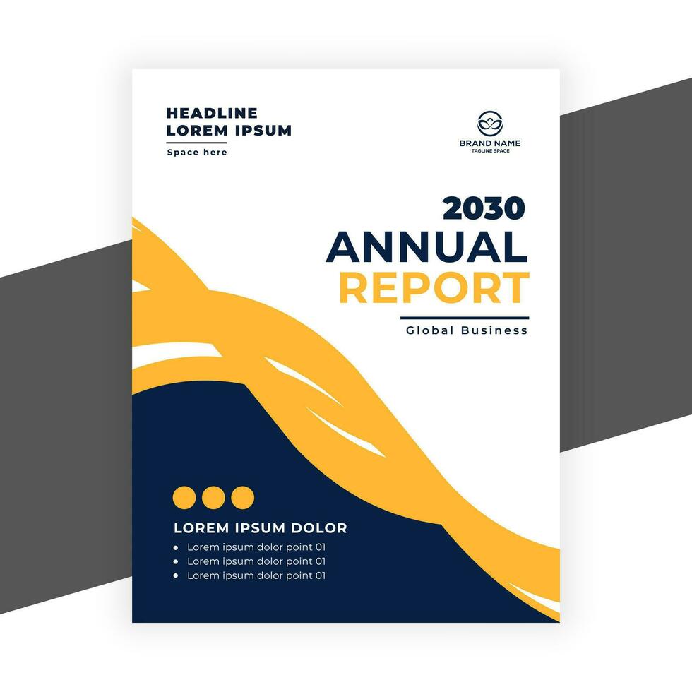 creative corporate annual report template design for data presentation vector