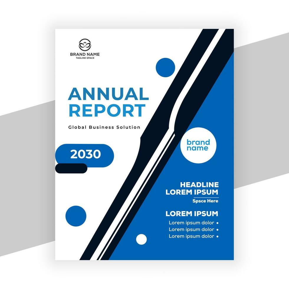 creative corporate annual report template design for data presentation vector