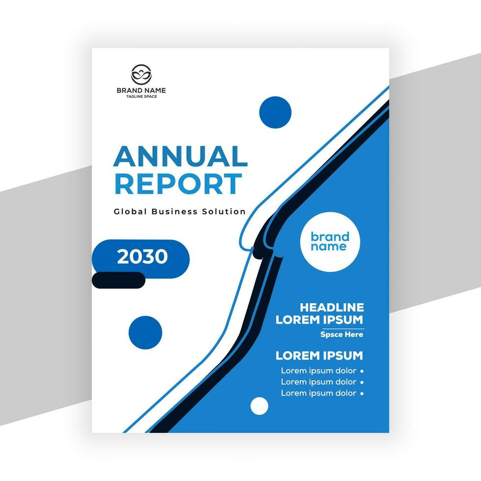 creative corporate annual report template design for data presentation vector