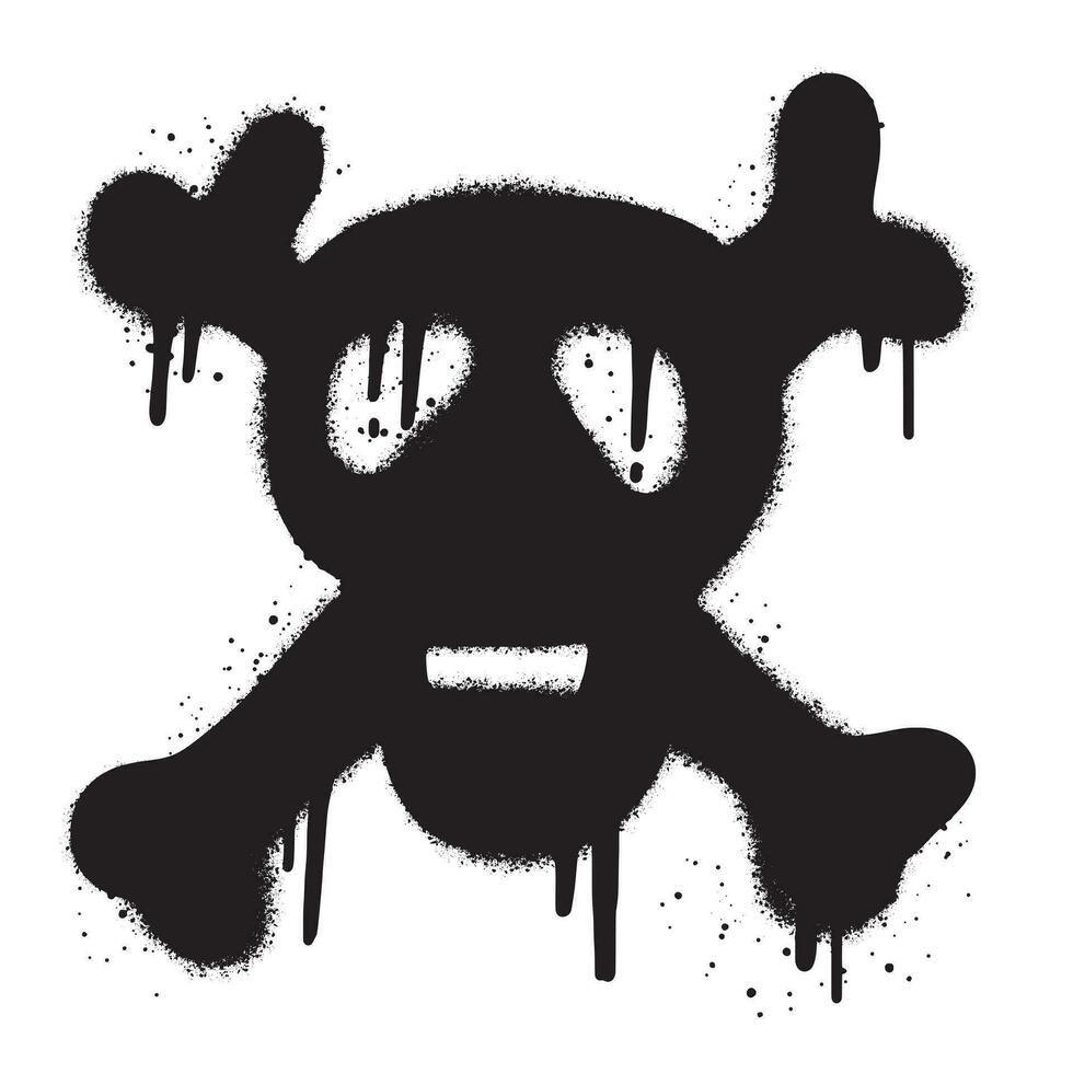 Spray Painted Graffiti skull Sprayed isolated with a white background. Vector illustration