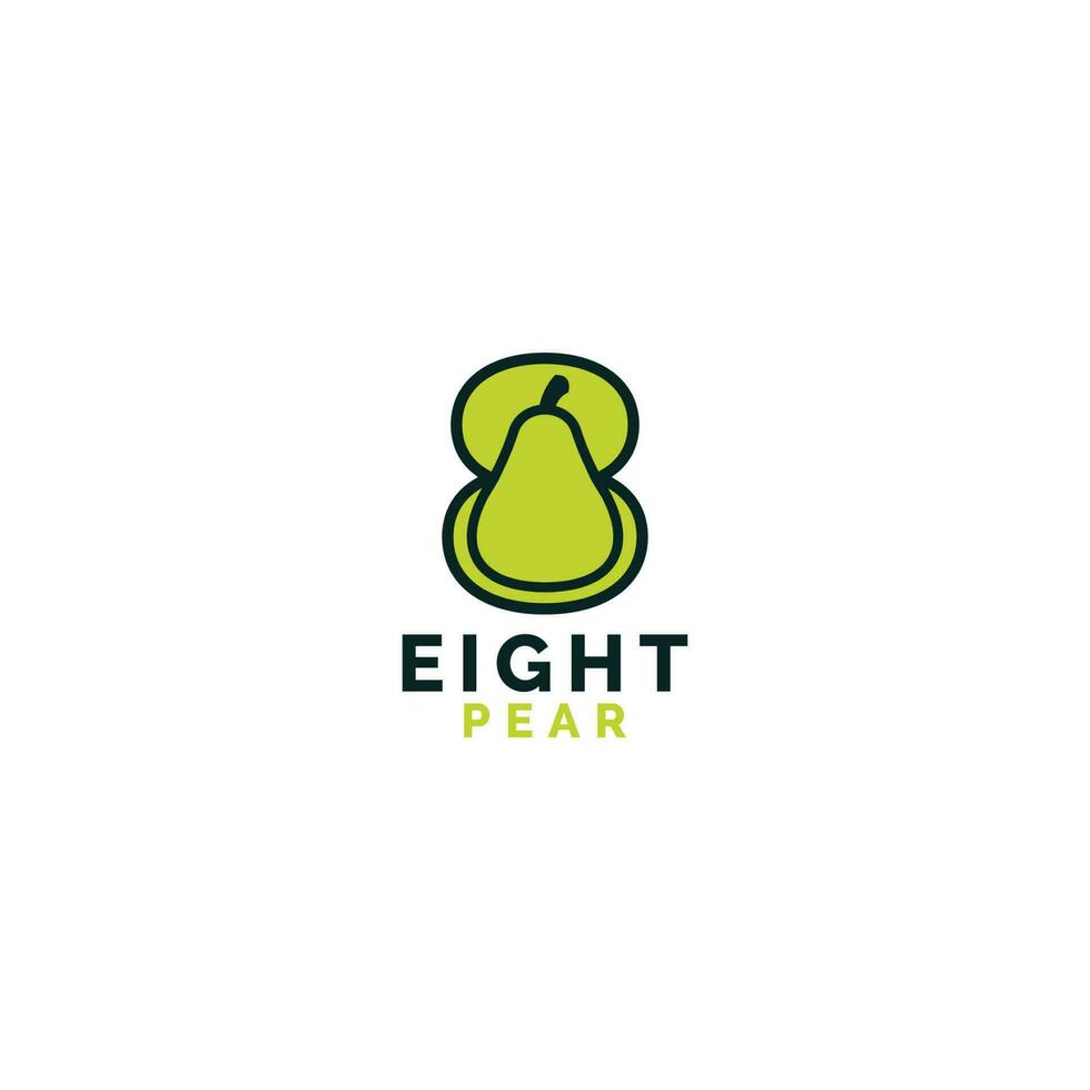 Eight Pear Logo Design Vector