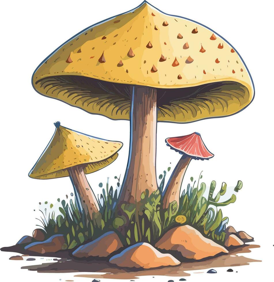 Watercolor cut Mushroom vector