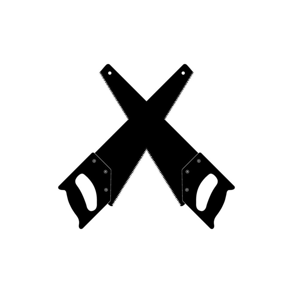 Hand Saw Silhouette, can use for Icon, symbol, Art Illustration, Logo Gram, Pictogram, Apps, Website, or Graphic Design Element. Vector Illustration