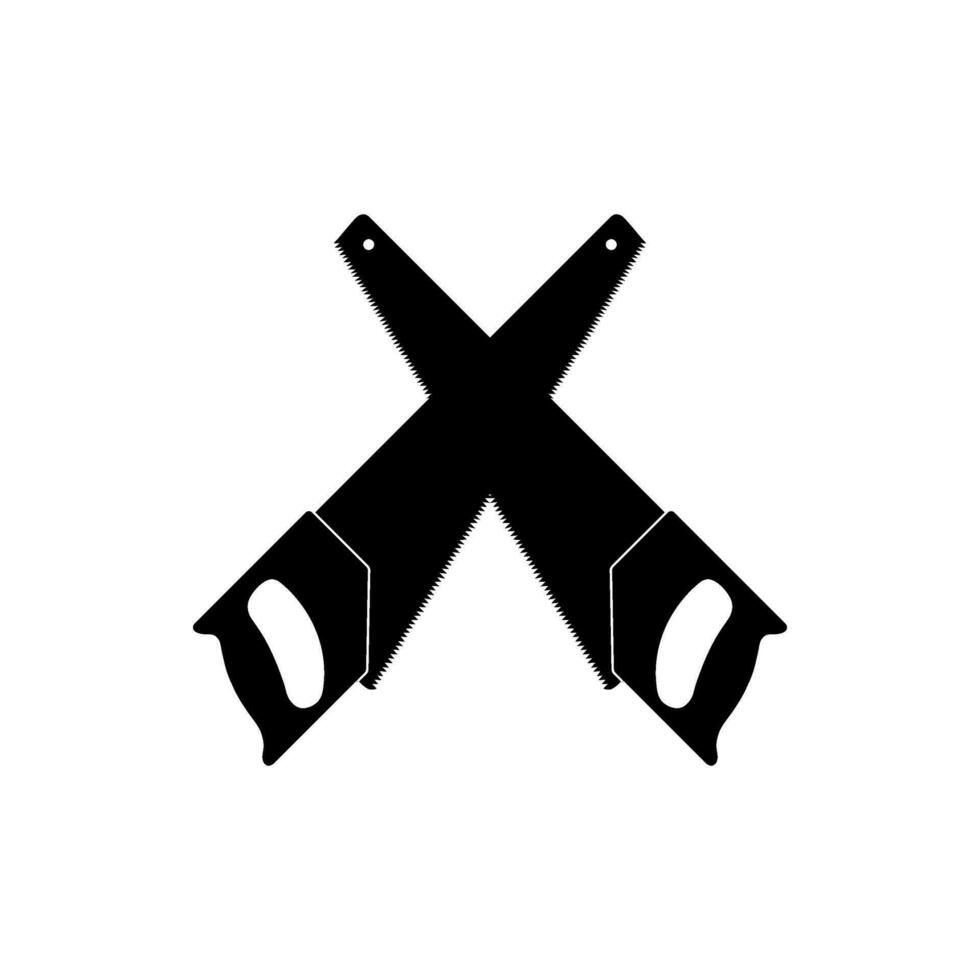 Hand Saw Silhouette, can use for Icon, symbol, Art Illustration, Logo Gram, Pictogram, Apps, Website, or Graphic Design Element. Vector Illustration