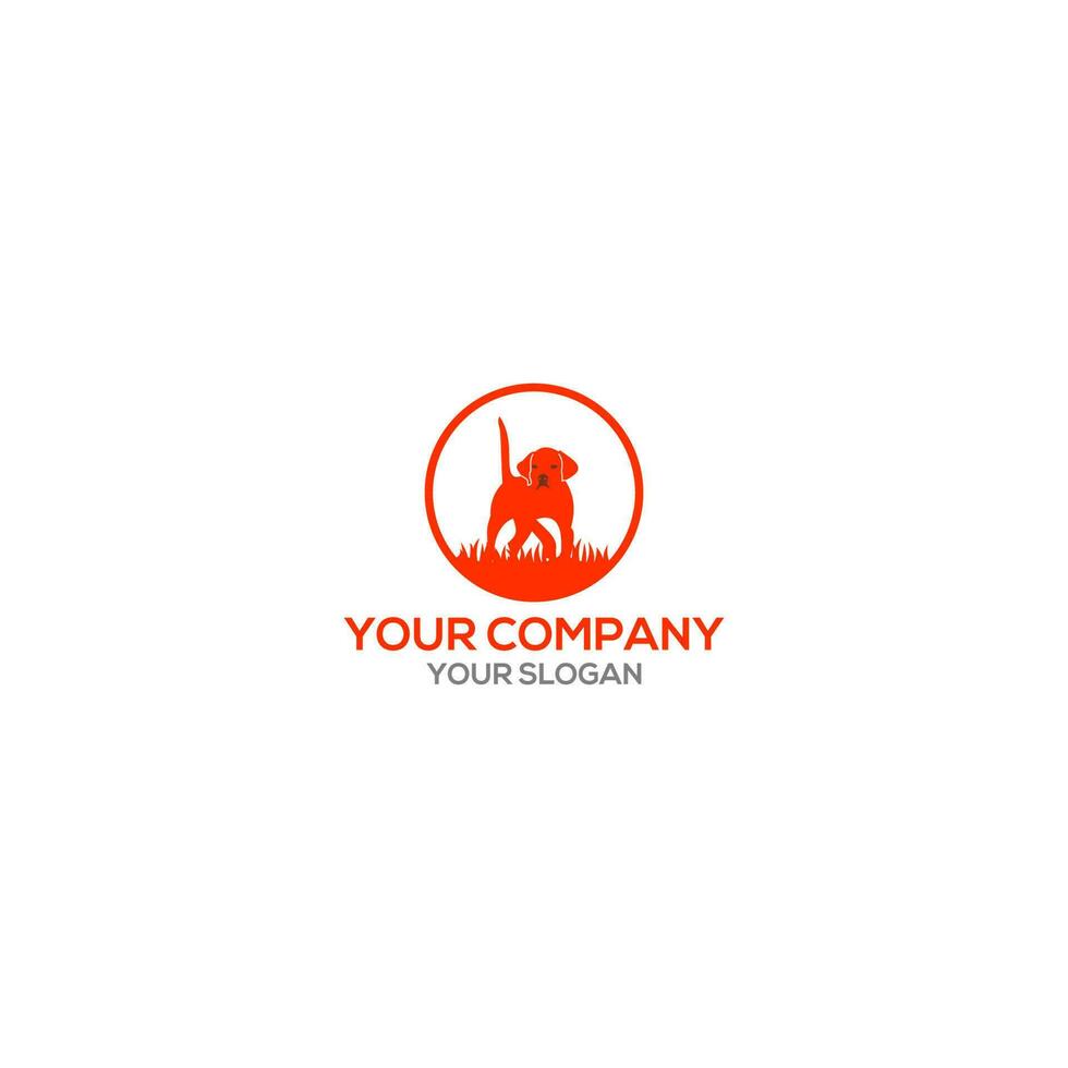 English Pointer Dog Logo Design Vector