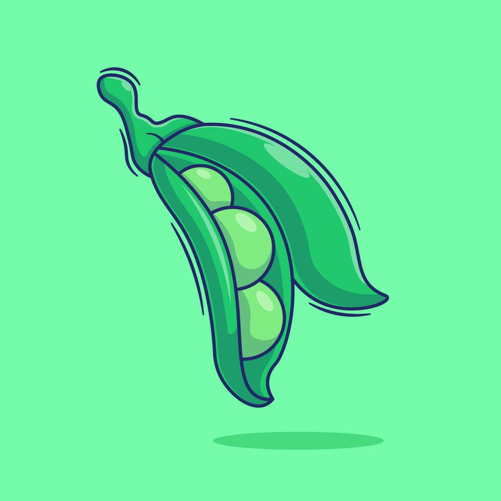 Simple vector illustration of cute green peas mascot logo concept