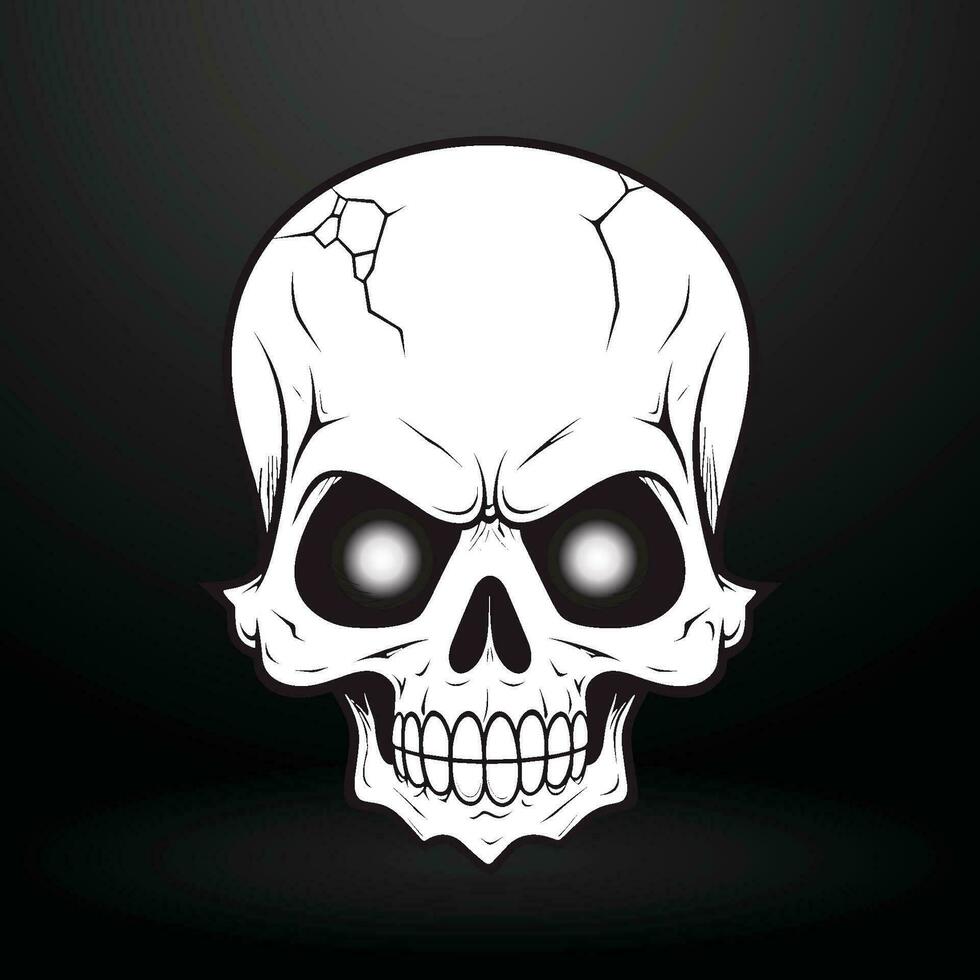 Broken Skull, A Symbol of Mortality vector