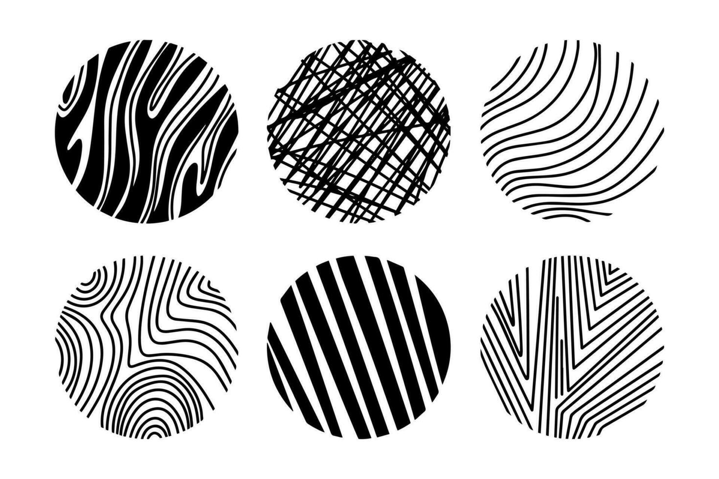 Set of Abstract Round, Hand drawn doodle shapes. vector illustration.