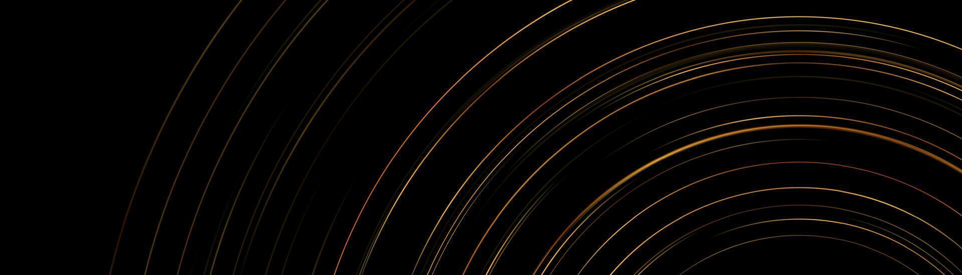 Golden circles abstract geometric tech background vector