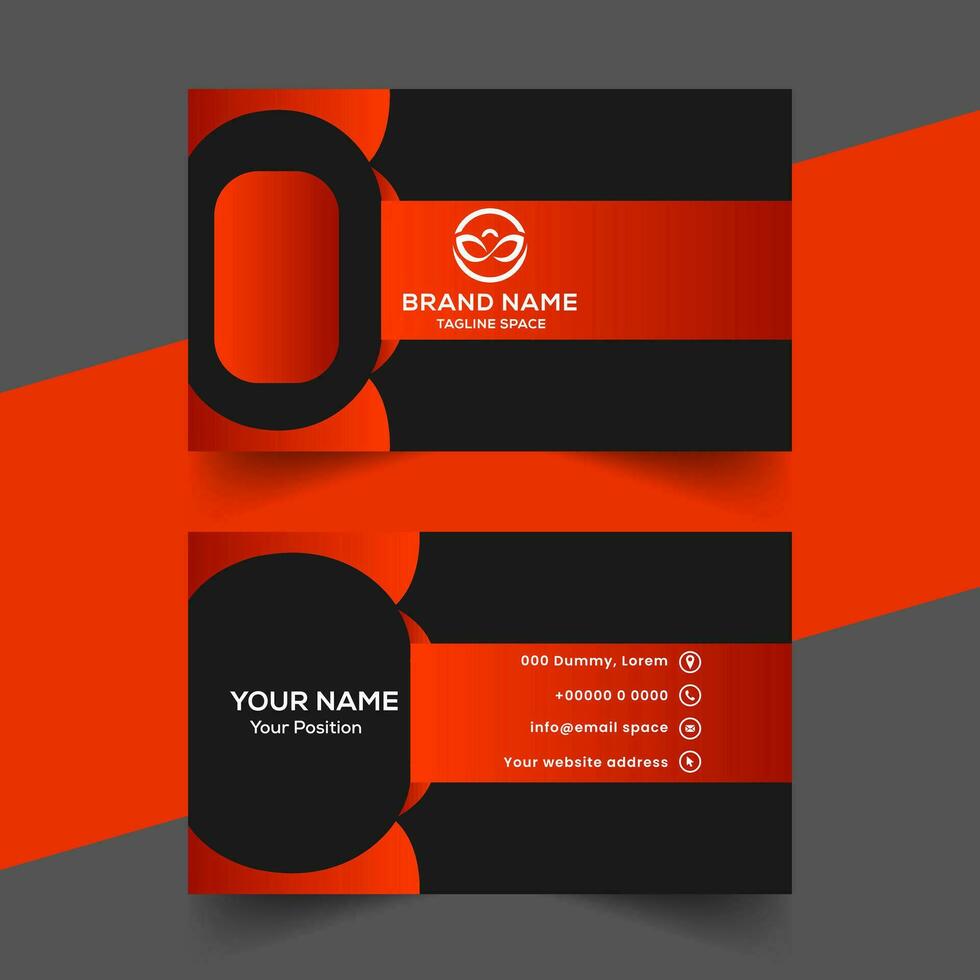 vector abstract black and red office visiting card template design