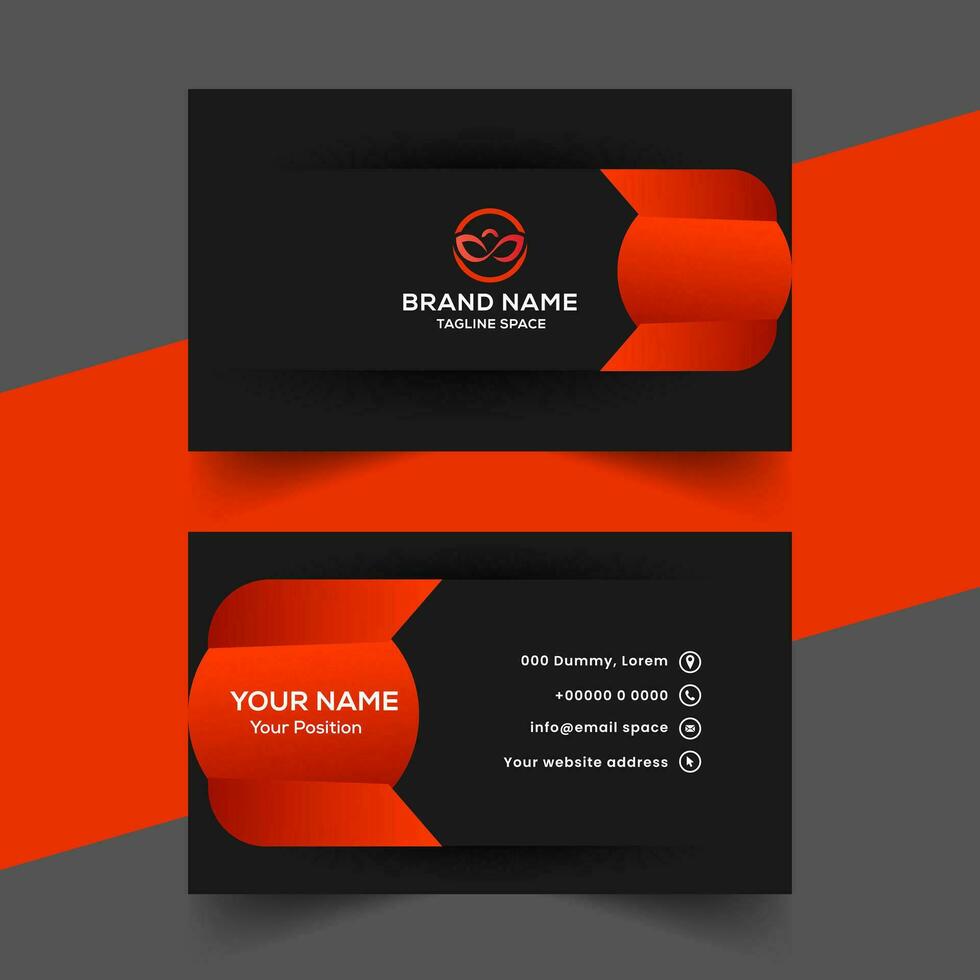 vector abstract black and red office visiting card template design