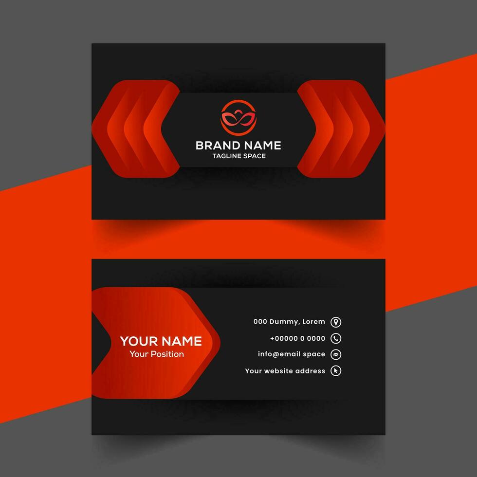 vector abstract black and red office visiting card template design