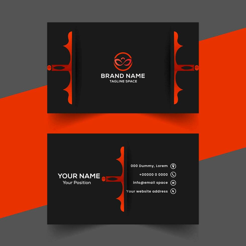 vector abstract black and red office visiting card template design