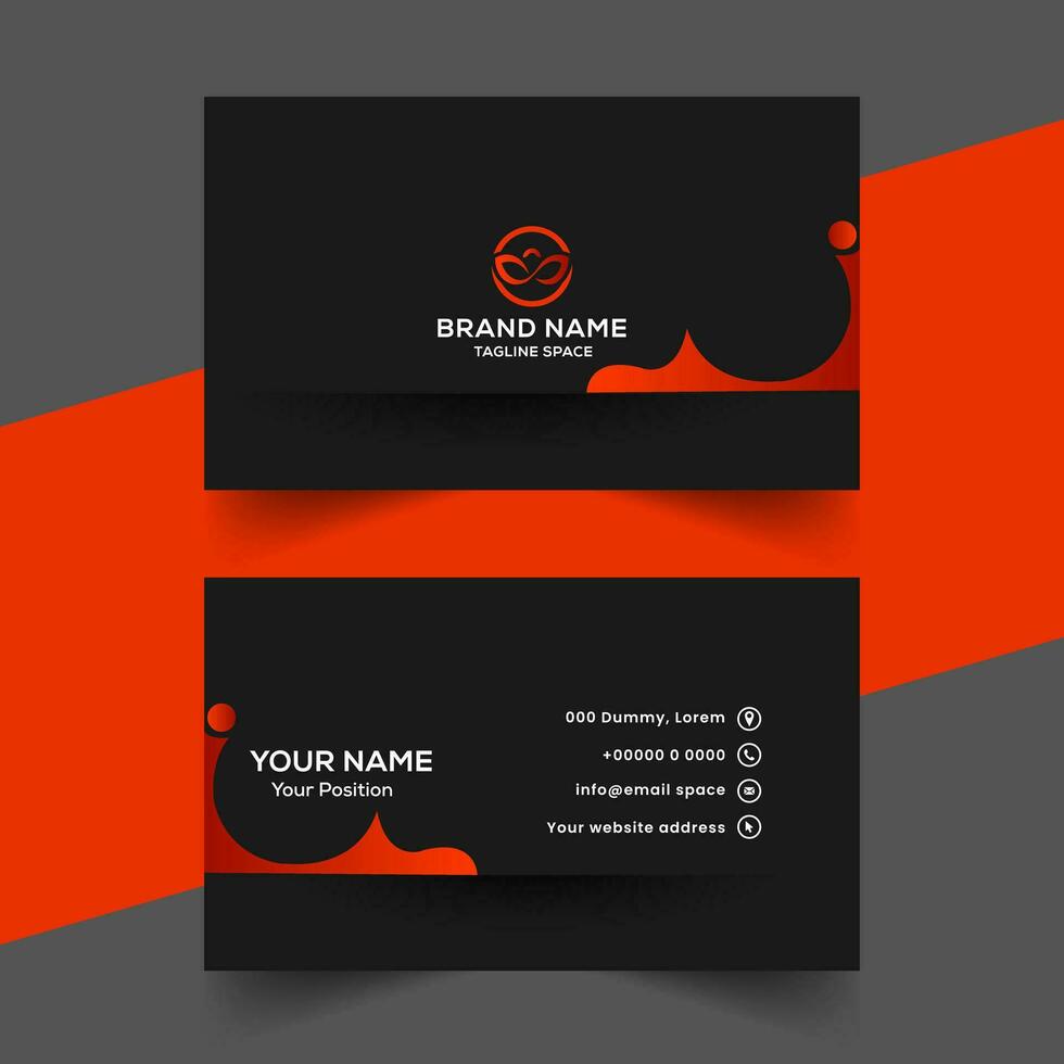 vector abstract black and red office visiting card template design